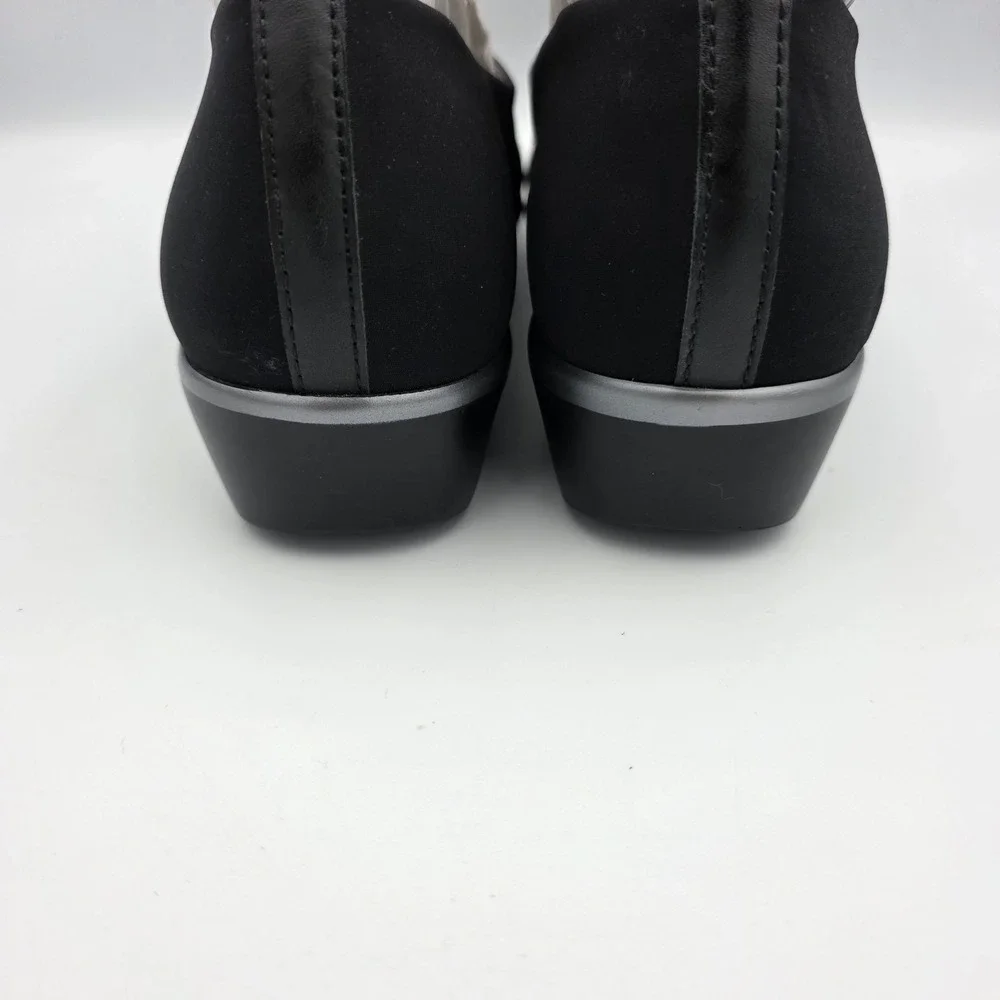 SAS Bliss Women's Sz 8.5 M Shoes Black Gray Slip On Comfort Career Wedge Shoes
